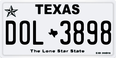 TX license plate DOL3898