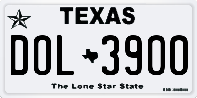 TX license plate DOL3900