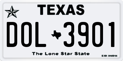 TX license plate DOL3901