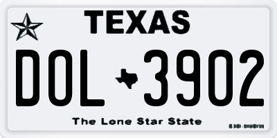 TX license plate DOL3902