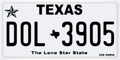 TX license plate DOL3905