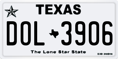 TX license plate DOL3906
