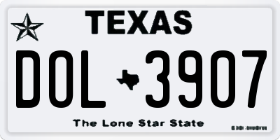 TX license plate DOL3907