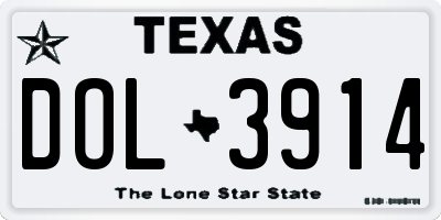 TX license plate DOL3914