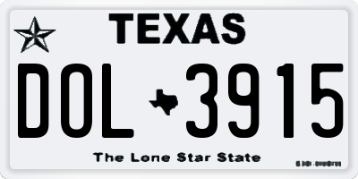 TX license plate DOL3915