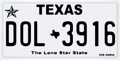 TX license plate DOL3916