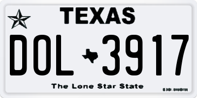 TX license plate DOL3917