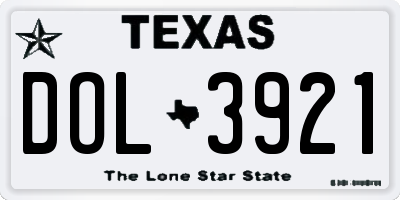 TX license plate DOL3921