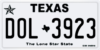 TX license plate DOL3923