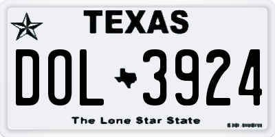 TX license plate DOL3924