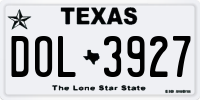 TX license plate DOL3927
