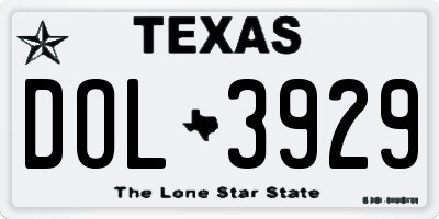 TX license plate DOL3929