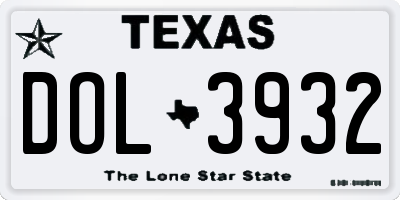 TX license plate DOL3932