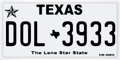 TX license plate DOL3933