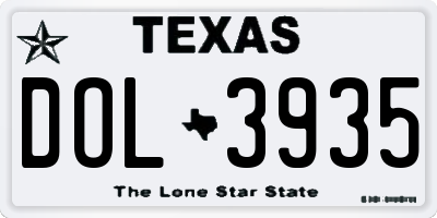 TX license plate DOL3935