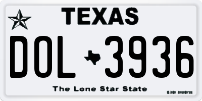 TX license plate DOL3936