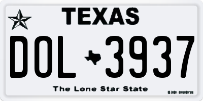 TX license plate DOL3937