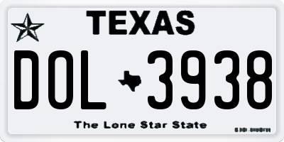 TX license plate DOL3938