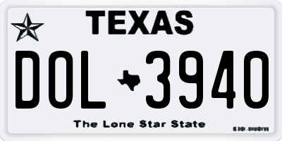 TX license plate DOL3940