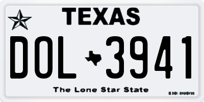 TX license plate DOL3941