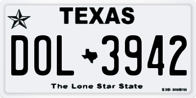 TX license plate DOL3942