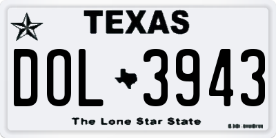 TX license plate DOL3943