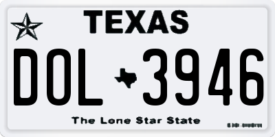 TX license plate DOL3946