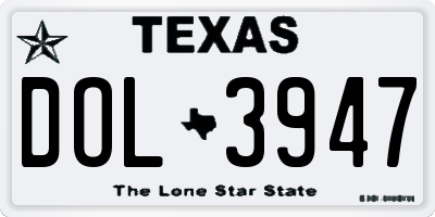 TX license plate DOL3947