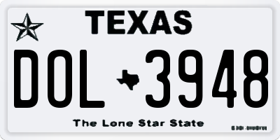 TX license plate DOL3948