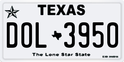 TX license plate DOL3950