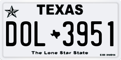 TX license plate DOL3951