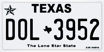 TX license plate DOL3952