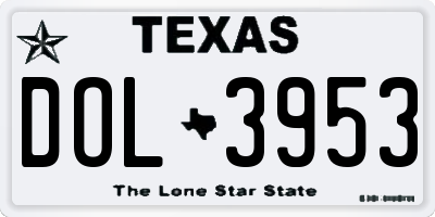TX license plate DOL3953