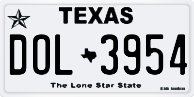 TX license plate DOL3954