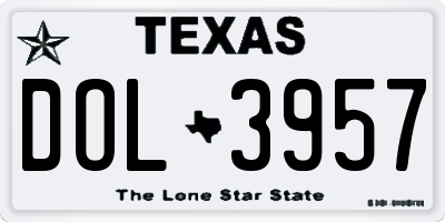 TX license plate DOL3957