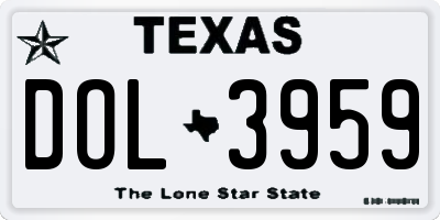 TX license plate DOL3959