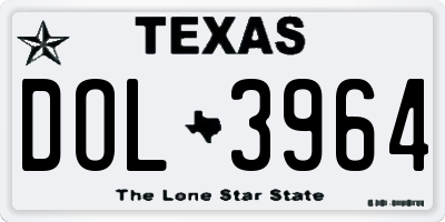 TX license plate DOL3964