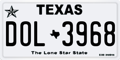 TX license plate DOL3968