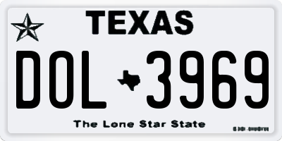 TX license plate DOL3969
