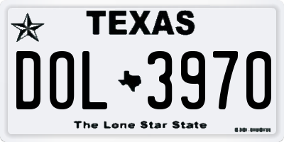 TX license plate DOL3970