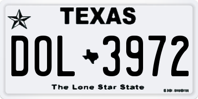 TX license plate DOL3972