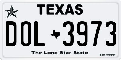 TX license plate DOL3973
