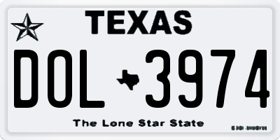 TX license plate DOL3974