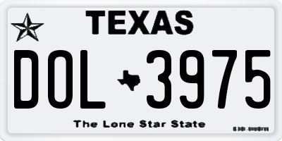 TX license plate DOL3975