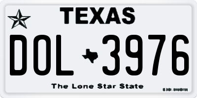 TX license plate DOL3976