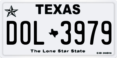 TX license plate DOL3979