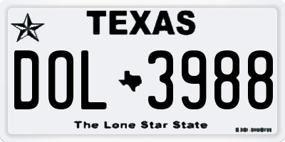 TX license plate DOL3988