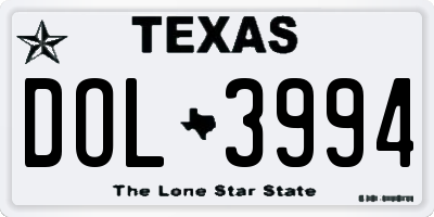 TX license plate DOL3994