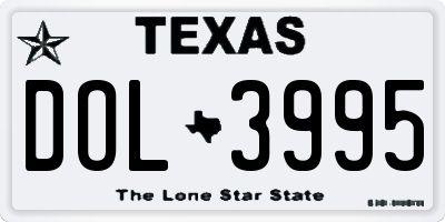 TX license plate DOL3995