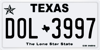 TX license plate DOL3997